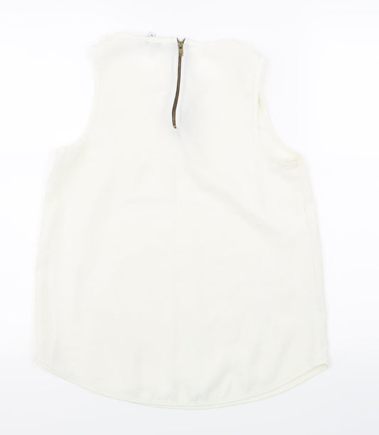 New Look Womens White Basic Tank Size 10