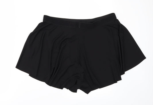 Back view of H&M women’s black paperbag shorts, size L