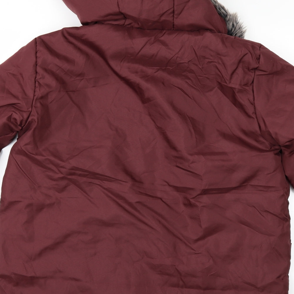 Brand and care label for Anne De Lancay women’s red jacket, size S