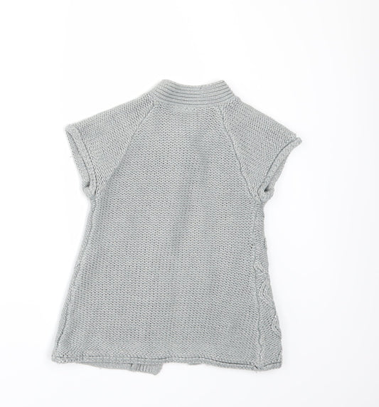 STREET ESSENTIAL Girls Grey Cardigan Jumper Size 2-3 Years