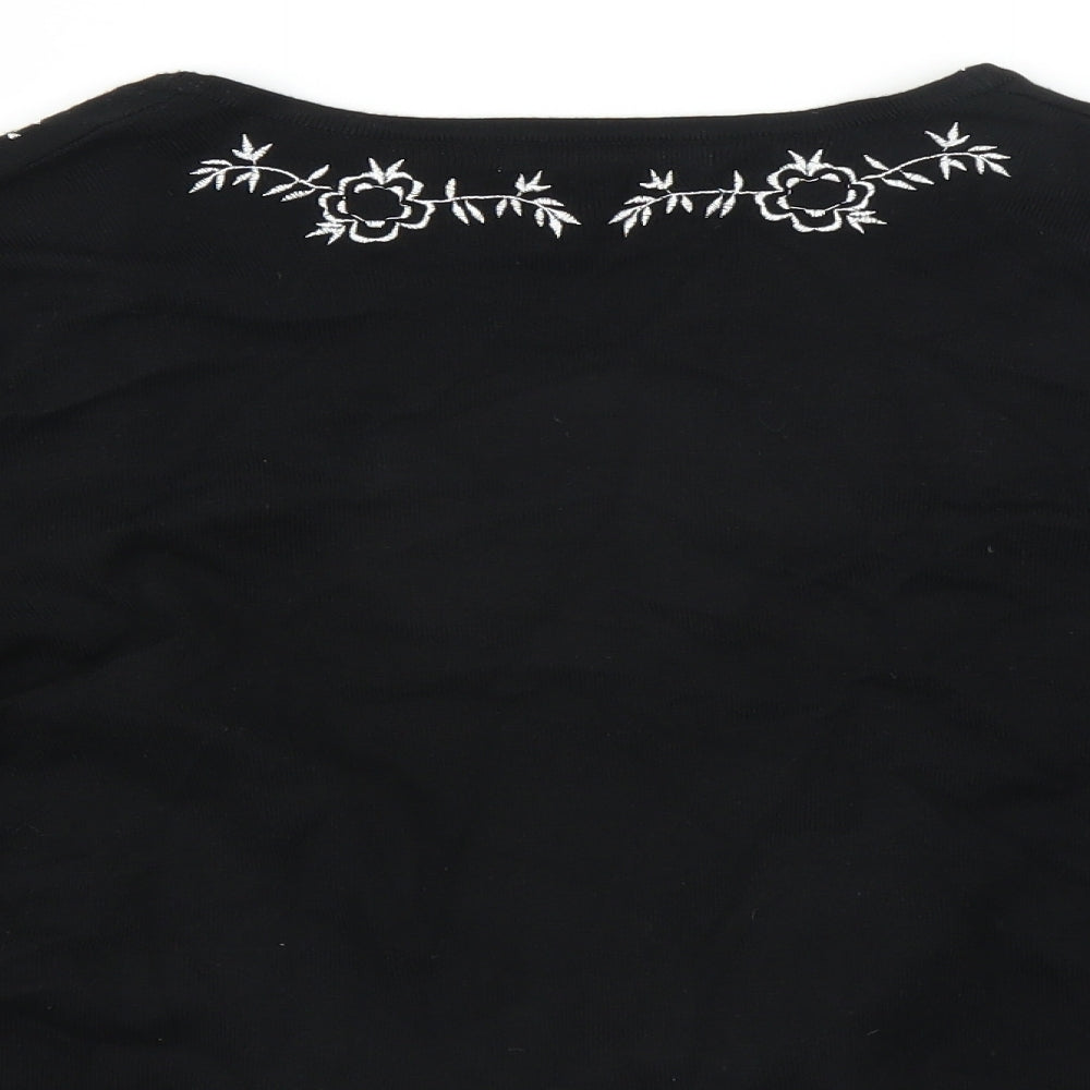 M&Co Womens Black Cardigan Jumper Size S - CROPPED