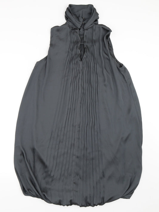 Preworn Womens Green Satin Shift Size M