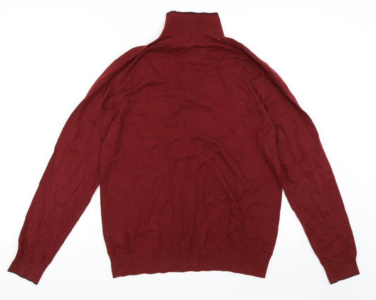 Marks and Spencer Mens Red Henley Sweatshirt Size M