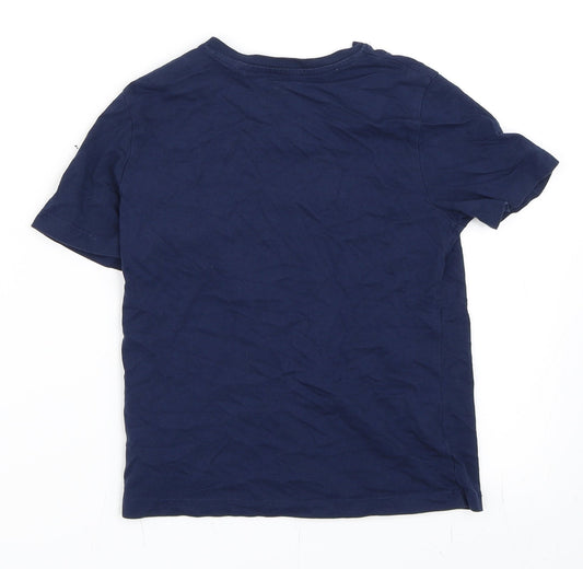 H&M Boys Blue Basic T-Shirt Size 4-5 Years