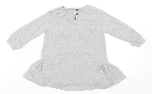 NEXT Girls Grey Skater Dress Size 9-12 Months - Bunny