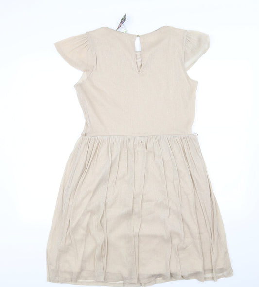 Billie & Blossom Womens Beige Fit & Flare Size 14