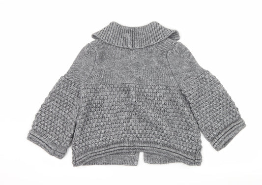 Anonymous Womens Grey Knit Cardigan Jumper Size S