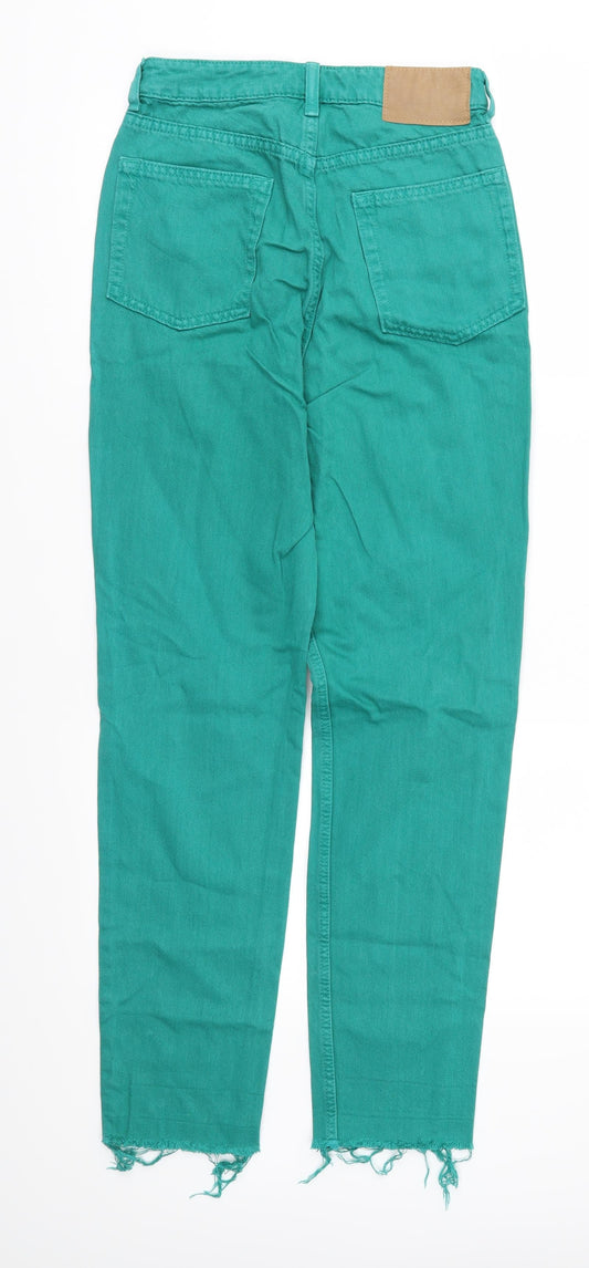 Divided Womens Green Denim Straight Jeans Size 8 L28 in