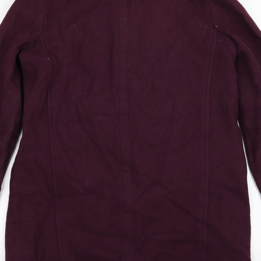 Wallis Womens Purple Overcoat Coat Size 10
