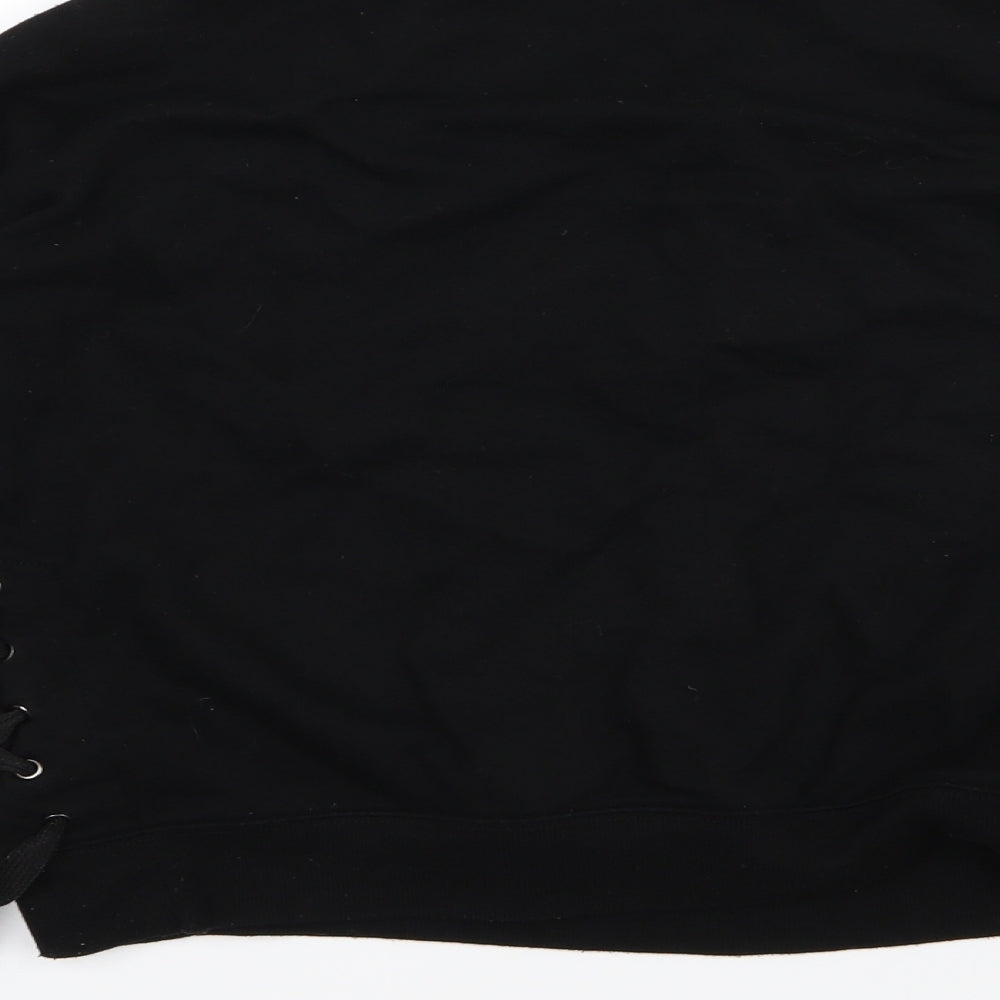New Look Womens Black Jersey Pullover Sweatshirt Size 12