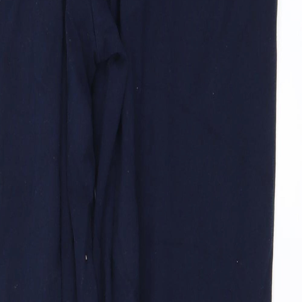 Brand and care label for Hawiton women’s blue jogger trousers, size M, 25-inch leg