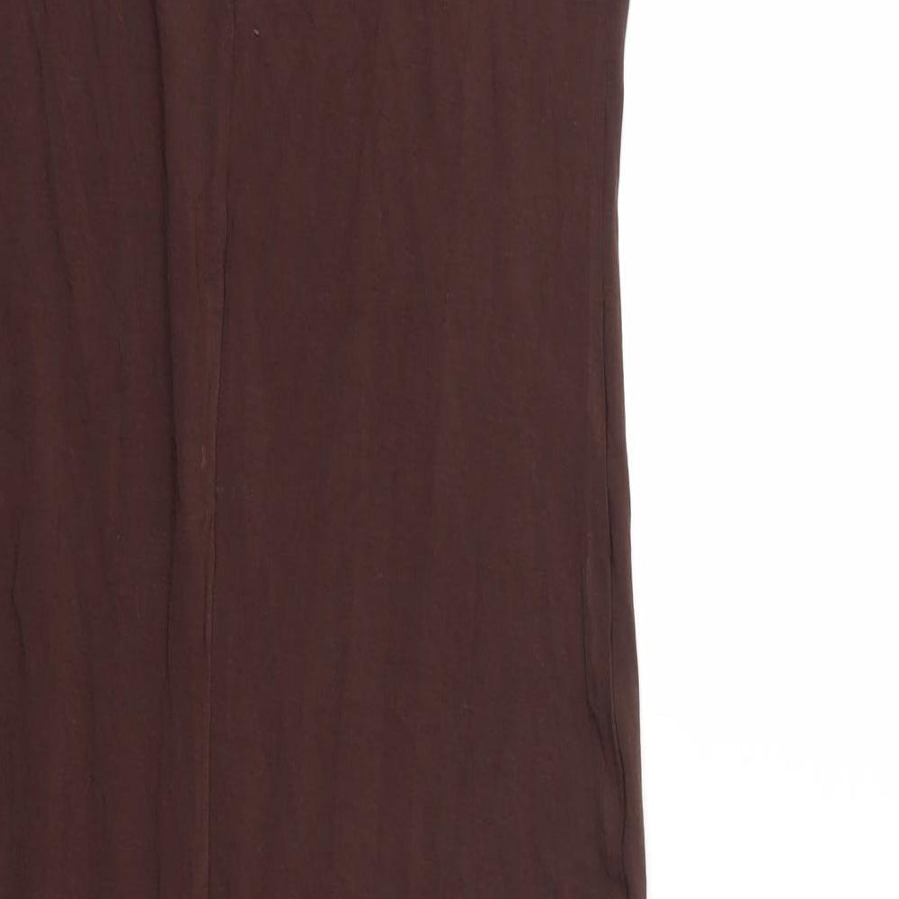 Brand and care label for SHEIN women’s brown bodycon, size S