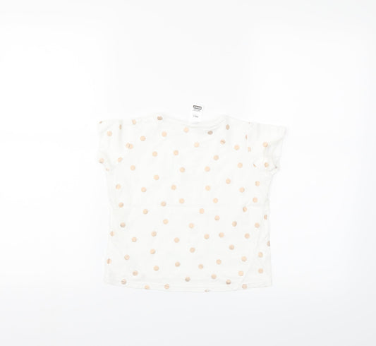 Bonds Girls White Polka Dot Basic T-Shirt Size 3 Years