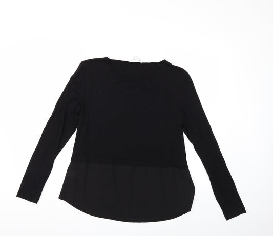 Warehouse Womens Black Basic T-Shirt Size 14