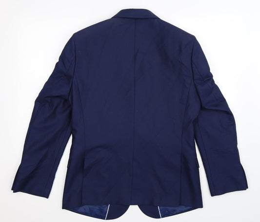 One Six Five Mens Blue Jacket Suit Jacket Size 40