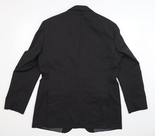 Marks and Spencer Mens Black Striped Jacket Suit Jacket Size 42