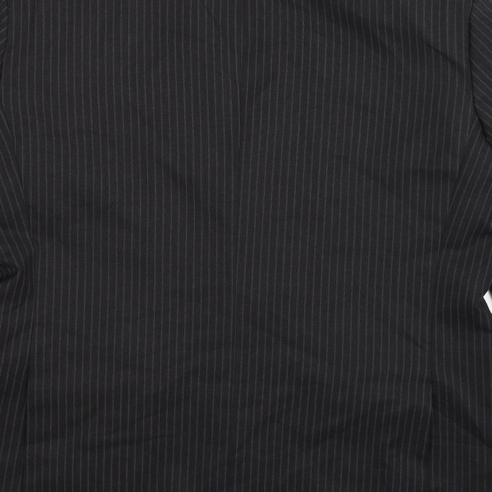 Brand and care label for Marks & Spencer men’s black striped jacket suit jacket, size 42
