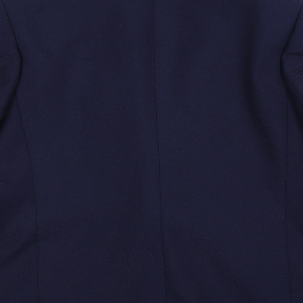 Brand and care label for Preworn women’s blue jacket suit jacket, size UK 12