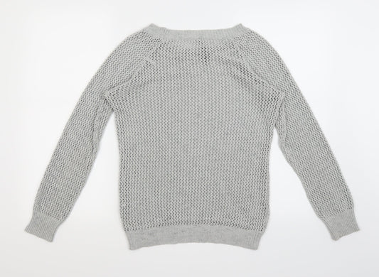 Dalu Womens Grey Knit Pullover Jumper Size M