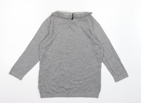 Wallis Womens Grey Knit Pullover Jumper Size 12