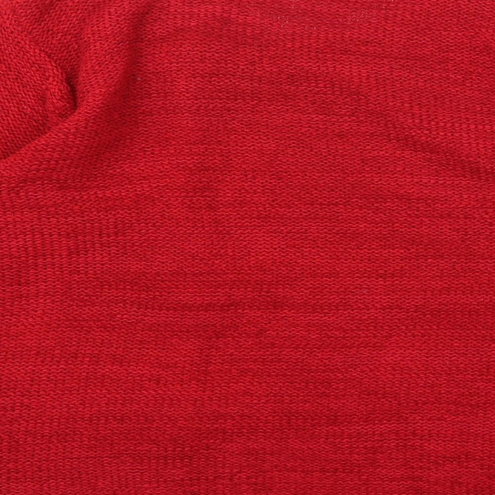 Ann Marie Womens Red Knit Cardigan Jumper Size M