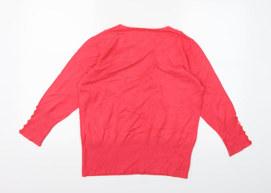 Preworn Womens Pink Knit Pullover Jumper Size S