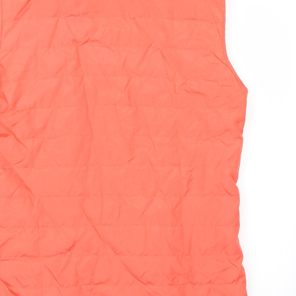Brand and care label for Anne De Lancay women’s pink gilet coat, size M, - salmon pink