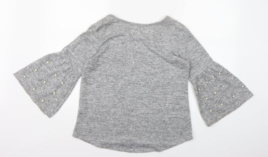 Bellambia Womens Grey Knit Pullover Jumper Size M - Flared Sleeves