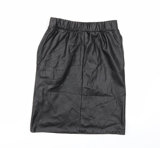Topshop Womens Black A-Line Skirt Size 8