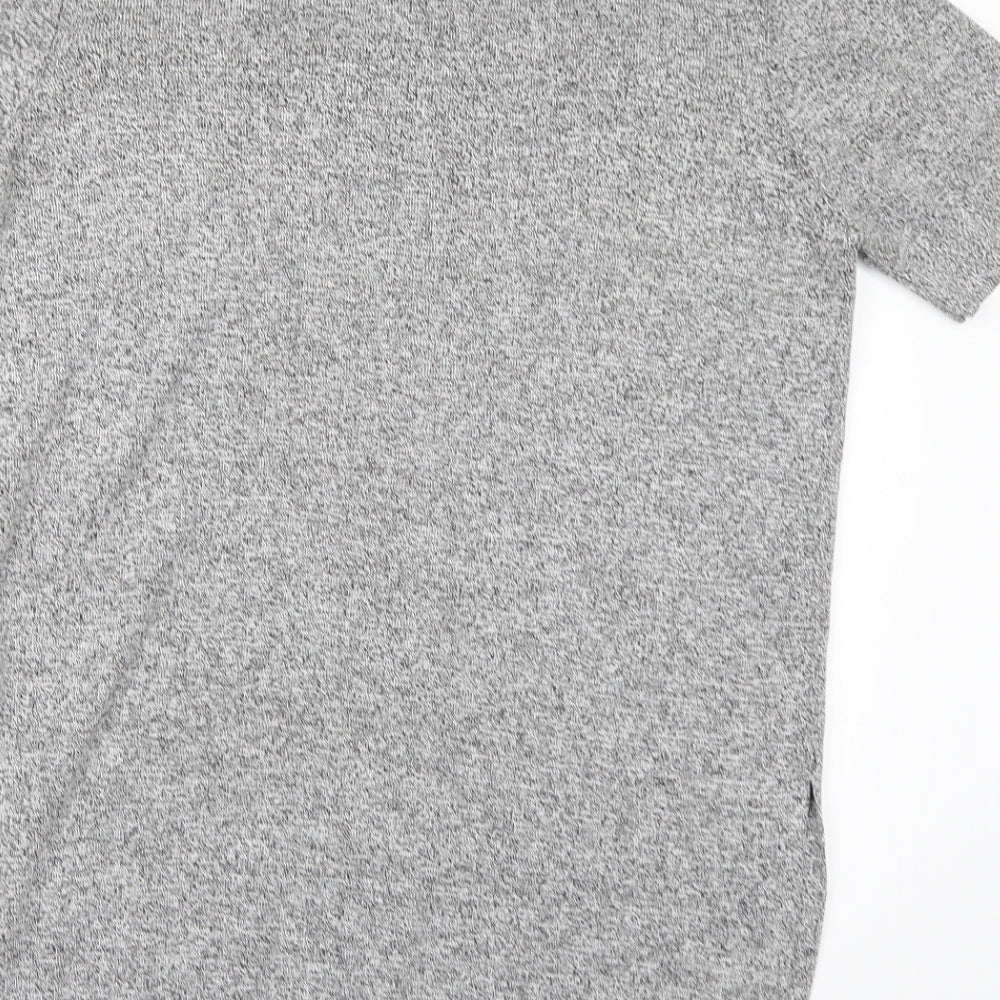 Brand and care label for Topshop women’s grey knit jumper, size UK 10