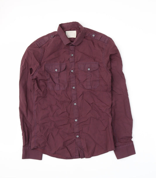 Additional front view of River Island men’s purple button-up, size S