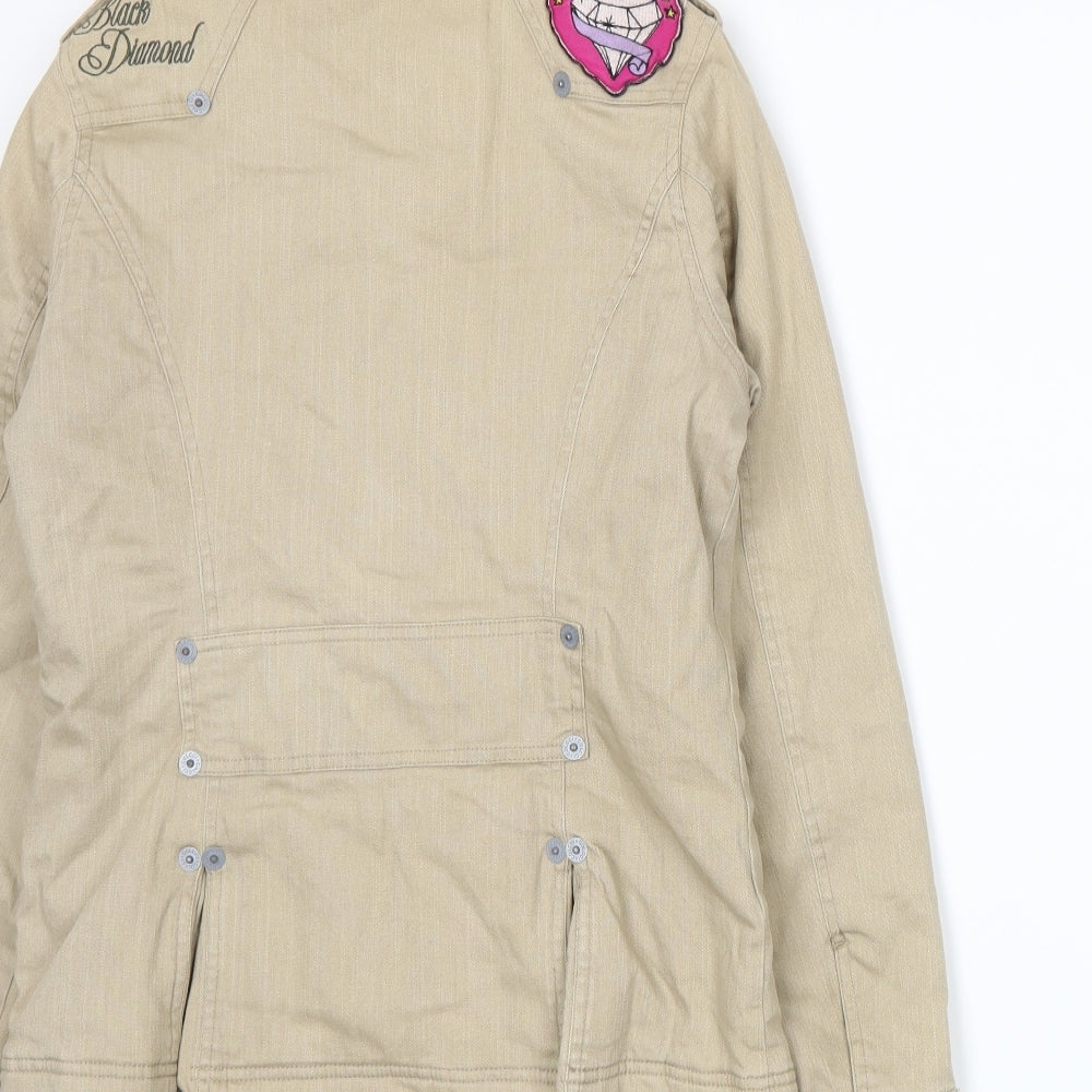 Brand and care label for Colcci women’s beige jacket, size S