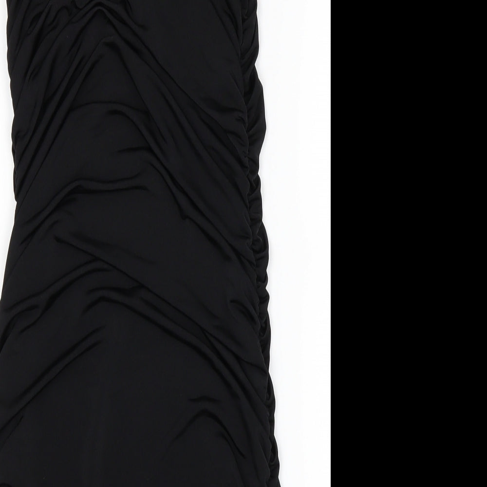 Brand and care label for New Look women’s black pencil dress, size UK 8