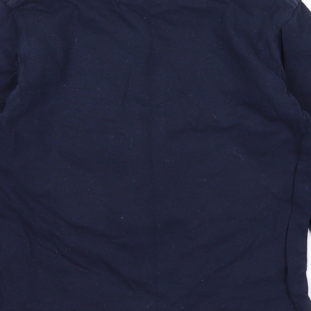 Brand and care label for Gap boys’ blue basic t-shirt, size 3, years