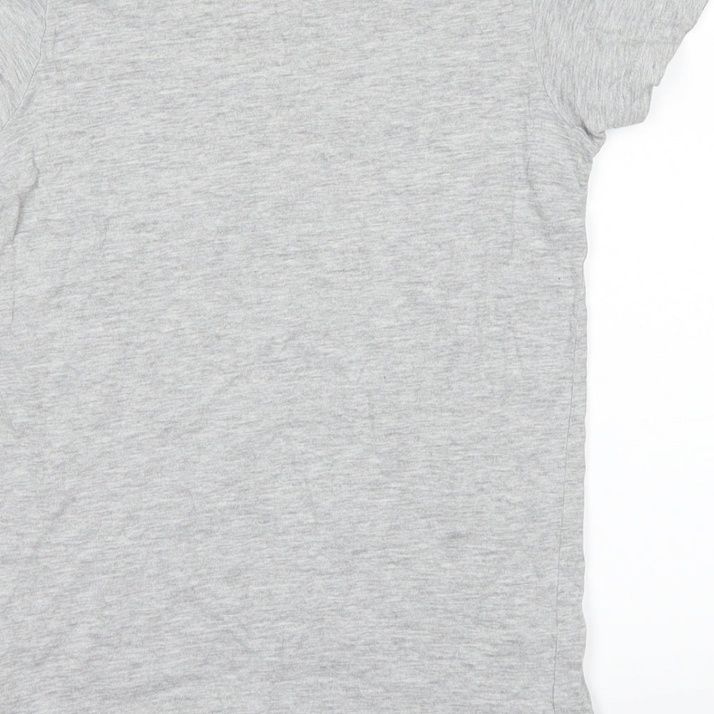Brand and care label for Preworn boys’ grey basic t-shirt, size 10, years