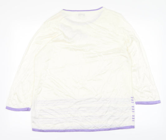 Fay Louise Womens White Cardigan Jumper Size M