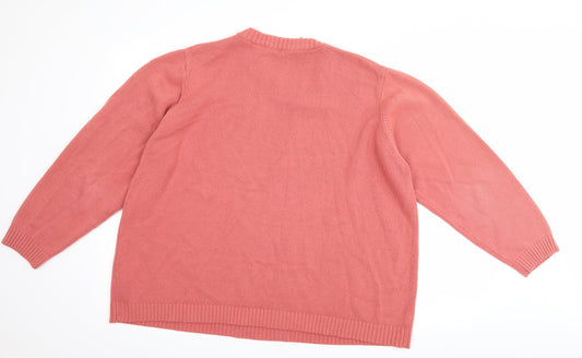 Anthology Womens Pink Pullover Jumper Size 24