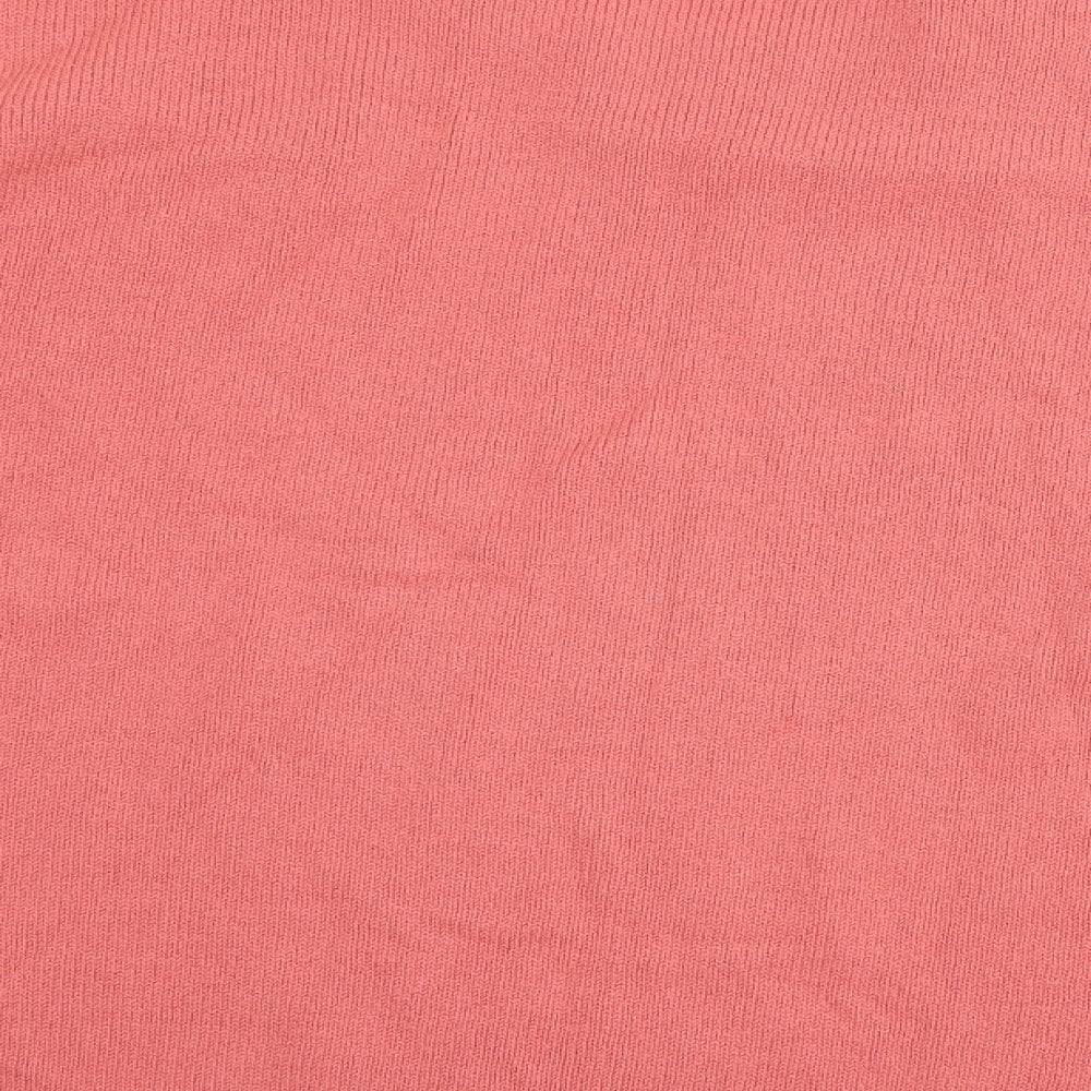 Brand and care label for Anthology women’s pink jumper, size UK 24