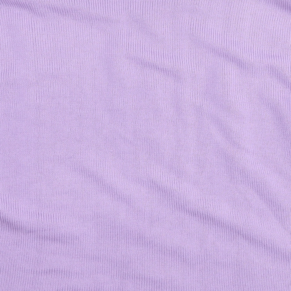 Brand and care label for happit women’s purple jumper, size UK 18