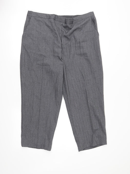 Autonomy Womens Grey Cropped Trousers Size 20 L23 in