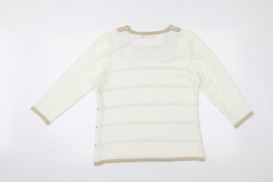 Bon Marché Womens White Basic T-Shirt Size S
