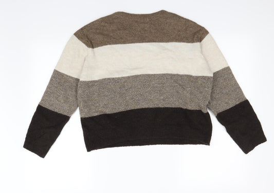 H&M Womens Multicoloured Striped Pullover Jumper Size S