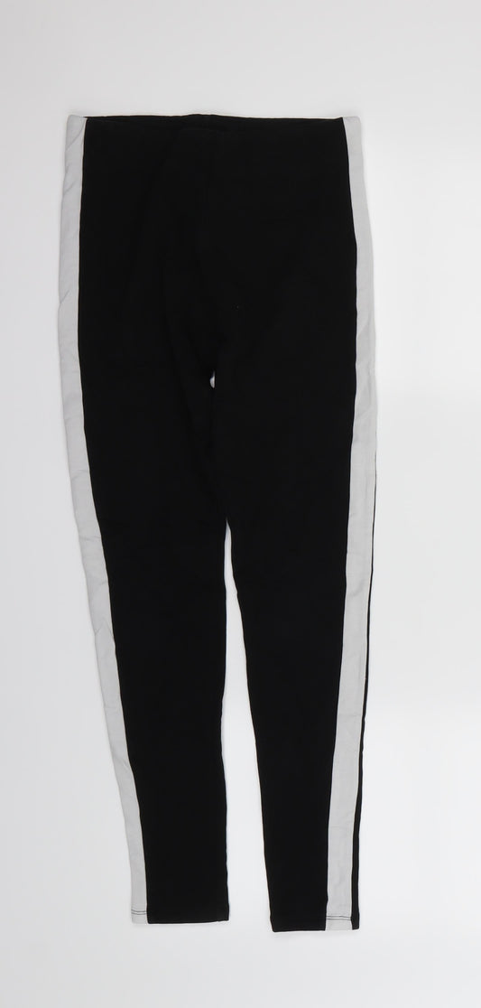 H&M Womens Black Striped Harem Leggings Size XS L28 in