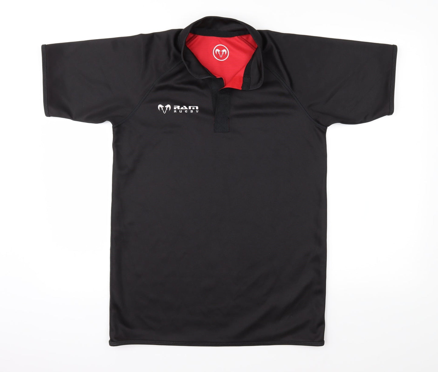 RAM Mens Black Striped Polo Size S