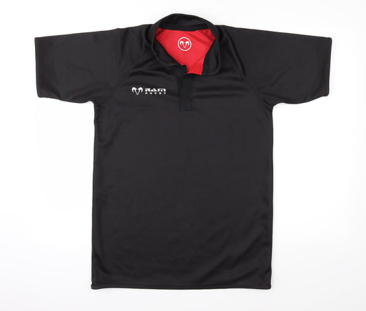 RAM Mens Black Striped   Polo Size S