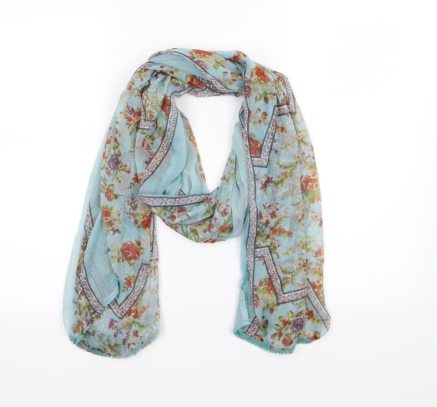 Preworn Womens Black Floral Shawl/Wrap