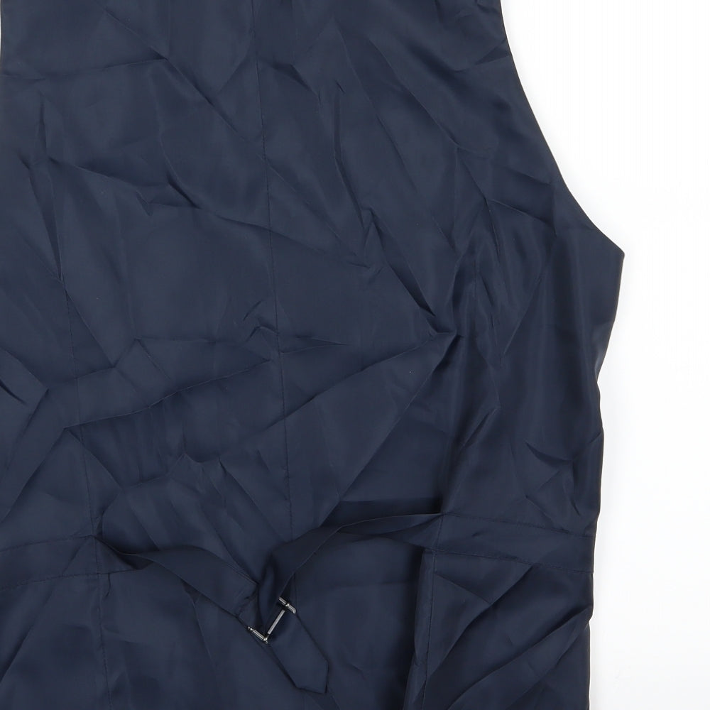 Marks and Spencer Mens Blue Rayon Suit Waistcoat Size M
