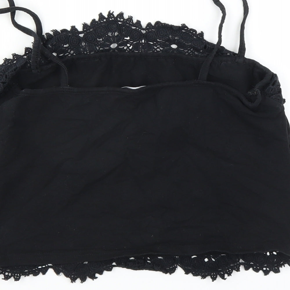 New Look Womens Black Camisole Blouse Size 12 - CROPPED