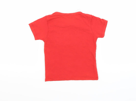 Hello Mom Boys Red Basic T-Shirt Size S