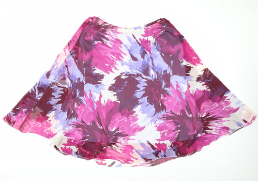 Victoria Layne Womens Pink Floral Flare Skirt Size 34 in